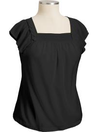 Women's Plus Lightweight Origami Flutter-Sleeve Tops
