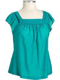 Women's Plus Lightweight Origami Flutter-Sleeve Tops