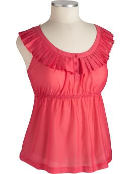 Women's Plus Pleated Flutter-Sleeve Tops