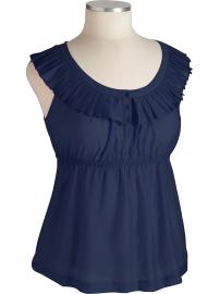 Women's Plus Pleated Flutter-Sleeve Tops
