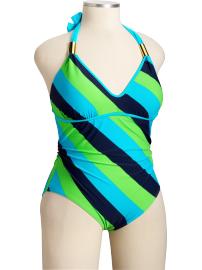 Women's Plus Printed Halter Swimsuits