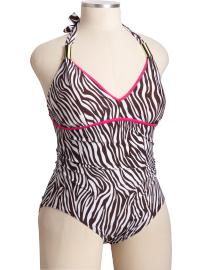 Women's Plus Printed Halter Swimsuits
