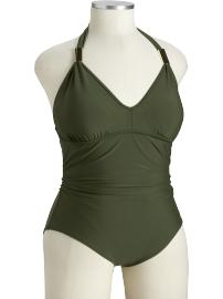 Women's Plus Printed Halter Swimsuits