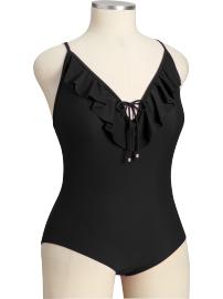 Women's Plus Ruffle-Trim Swimsuits