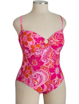 Women's Plus Printed O-Ring Swimsuits