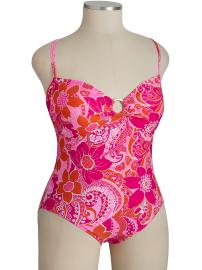 Women's Plus Printed O-Ring Swimsuits