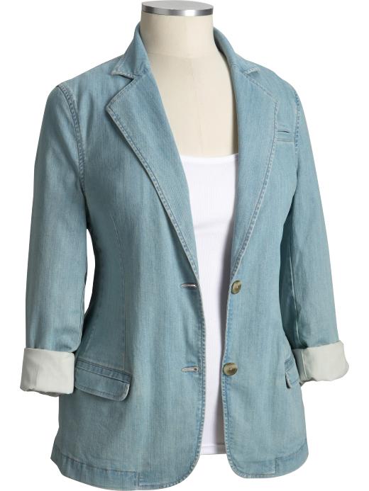Old Navy Womens Plus Light Denim Blazers
