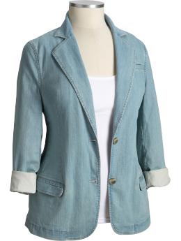 Women's Plus Light Denim Blazers