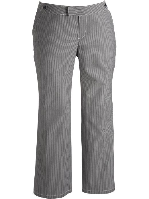 Plus Size Clothing, Plus Size Womens Clothing Women's Plus: Women's Plus Railroad-Stripe Pants - Ink Blue plus size jeans slacks pants