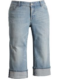 Women's Plus Cuffed Denim Capris