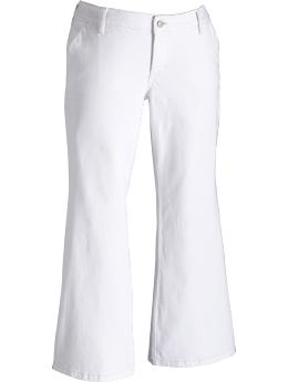 Women's Plus White Flared-Leg Jeans