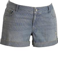 Women's Plus Railroad-Stripe Denim Shorts (4")