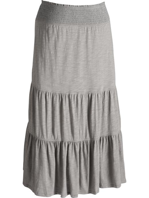Old Navy Womens Plus Slub-Knit Tiered Maxi Skirts
