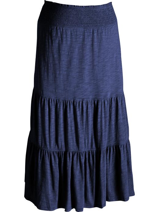 Old Navy Womens Plus Slub-Knit Tiered Maxi Skirts