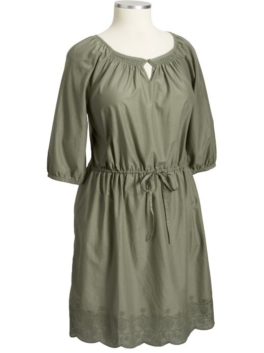 Old Navy Womens Plus Drawstring-Waist Eyelet Dresses