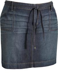 Womens Plus Tie-Belt Denim Skirts
