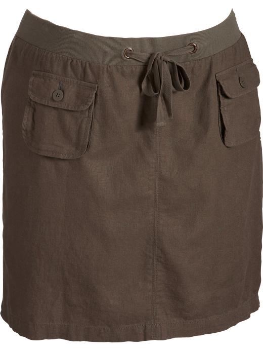 Old Navy Womens Plus Linen-Blend Drawstring Skirts