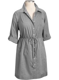Women's Plus Tie-Waist Chambray Shirtdresses