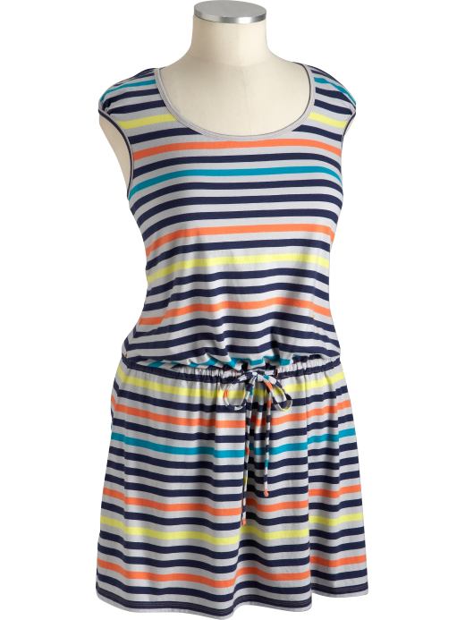 Womens Plus Drop-Waist Jersey Dresses
