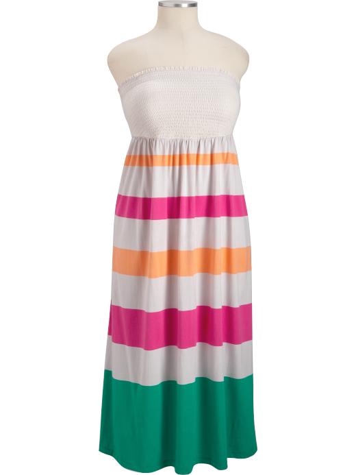 Old Navy Womens Plus Striped Tube Maxi Dresses