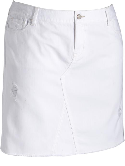 Old Navy Womens Plus Distressed White Denim Skirts
