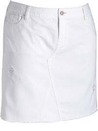 Womens Plus Distressed White Denim Skirts