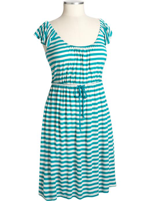 Old Navy Womens Plus Striped Flutter-Sleeve Dresses