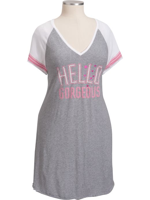Women's Plus Flirt-Graphic Chemises - Heather Gray