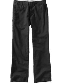 Men's Plain-Front Linen-Blend Pants