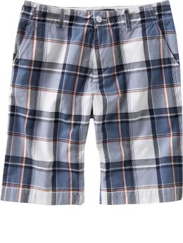Men's Plaid Plain-Front Shorts (12")