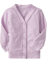 Raw-Edged Slub-Knit Cardigans for Baby
