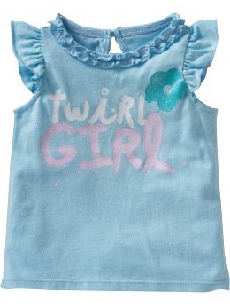 Ruffled Dance-Graphic Tees for Baby
