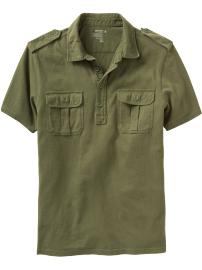 Men's Jersey Cargo Polos