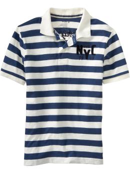 Men's Slub-Knit Striped Polos