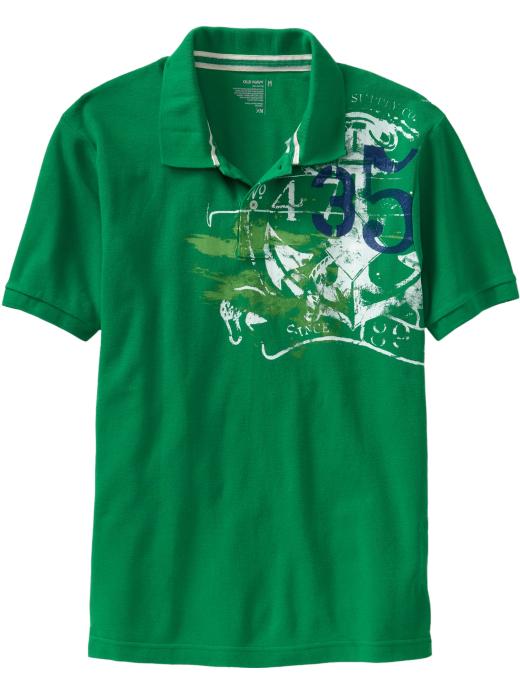 Old Navy Mens Graphic Pique Polos