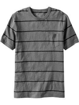 Men's Slub-Knit Striped Pocket Tees