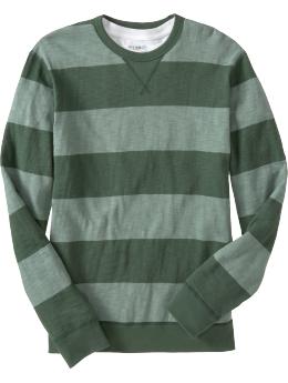 Men's Rugby-Stripe Slub-Knit Tees