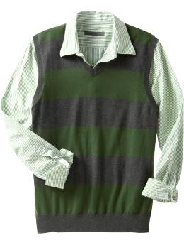 Men's Rugby-Stripe Sweater Vests