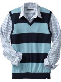 Men's Rugby-Stripe Sweater Vests