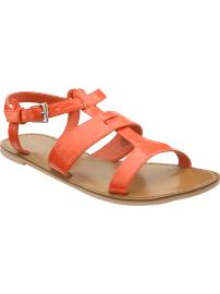 Women's Faux-Patent Gladiator Sandals