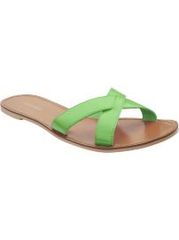 Women's Faux-Patent Cross-Strap Sandals