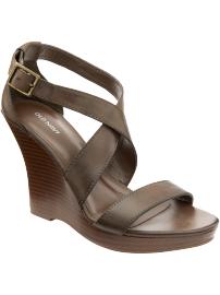 Women's Faux-Leather Cross-Strap Wedges