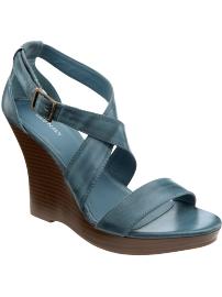 Women's Faux-Leather Cross-Strap Wedges
