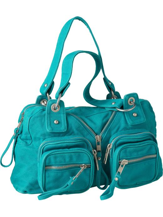 Women's Clothes: Women's Canvas Zip-Pockets Duffles: Shoulder Bags Bags | Old Navy