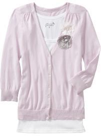 Women's Cropped Rosette Cardigans
