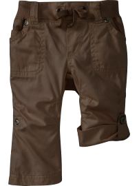 Rib-Knit Waist Roll-Up Pants for Baby
