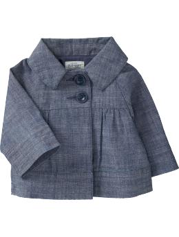 Cropped Chambray Swing Coats for Baby