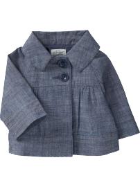Cropped Chambray Swing Coats for Baby