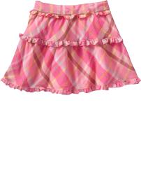 Tiered Plaid-Print Skirt for Baby