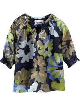 Floral-Print Smocked Tops for Baby